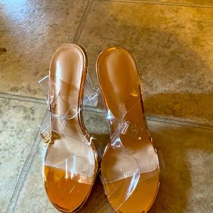 These are clear champagne heels!